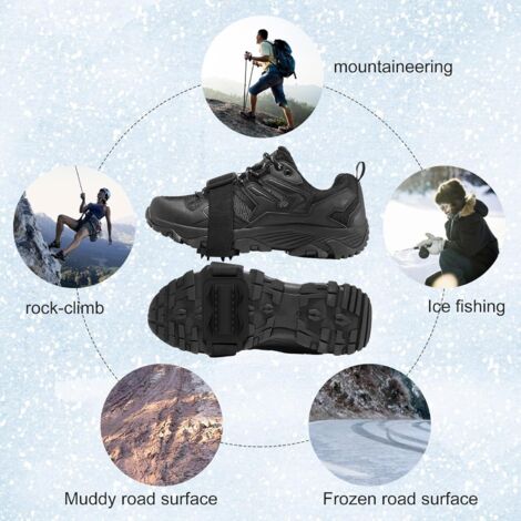 Crampons Antidérapants VIGOR – 28 Pointes – Pour Randonnée Hivernale, Neuf