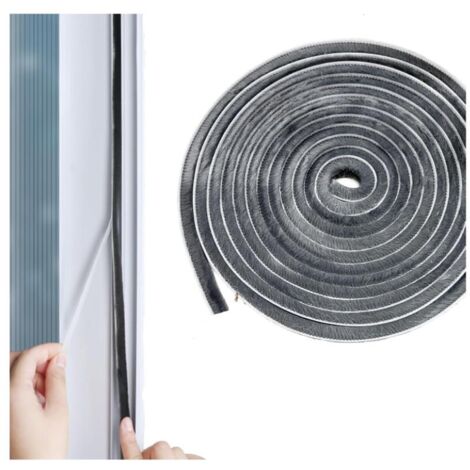 TRIXES Bande D'étanchéité Auto-adhésive Pour Porte Et Fenêtre – Brosse Coupe-froid, Anti-poussière – Gris, 5 M X 0,9 Cm