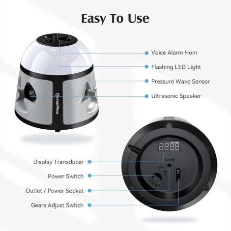 Répulsif Ultrasons Souris Rats 360° Professionnel - Appareil Anti Rongeurs Avec 4 Modes