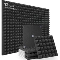 Mousse Acoustique Cdiscount Panneaux Mousse Acoustique Autocollante - Lot De 24 - 30x30x2,5 Cm - Isolation Studio, Bureau - Haute Densité Mousse Acoustic