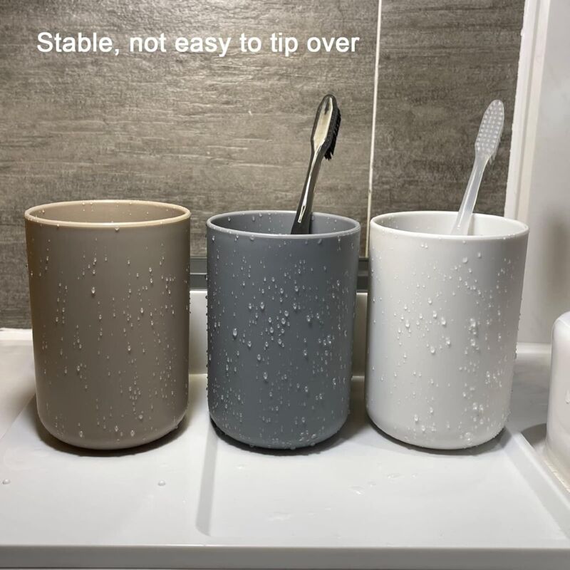 Lot De 10 Tasses De Bain Réutilisables Blanc/noir - Gobelet Brosse à Dents, Rinçage - Pour Salle De Bains, Pratique Et Moderne - 6