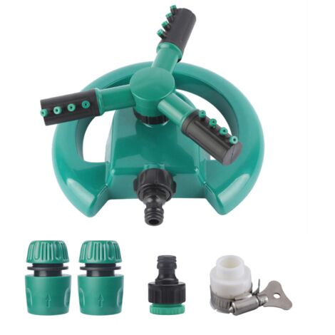 Arroseur de jardin rotatif à 360° avec 2 connecteurs d'eau à 4 voies + 1 connecteur standard 4/6 + 1 connecteur universel à 8 broches (1/5)
