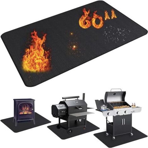 protecteur de sol ignifuge pour barbecue en plein air, camping, terrasse, rectangulaire,4836IN (1/5)