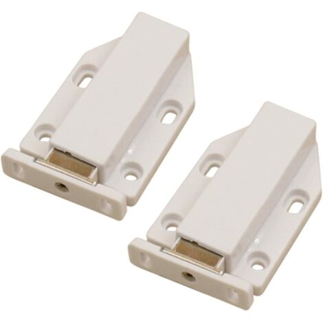 Appuyez pour ouvrir la serrure magnétique, loquet de porte d'armoire magnétique, paquet de 2 (blanc) (1/4)