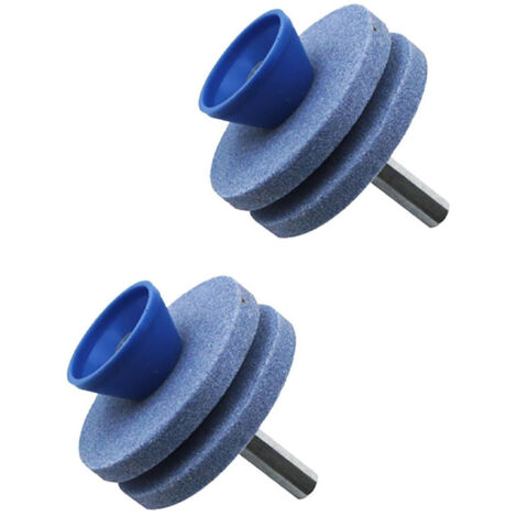 Affûteur de lame de tondeuse à gazon durable pour outils de jardin, perceuse électrique, double couche, 2 pièce (bleu) (1/4)