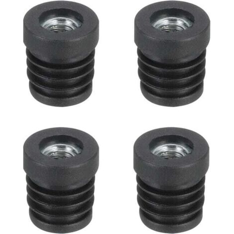 4 bouchons ronds pour tubes avec filetage M8, pour tube rond de 19 mm de diamètre, bouchon rond en plastique noir