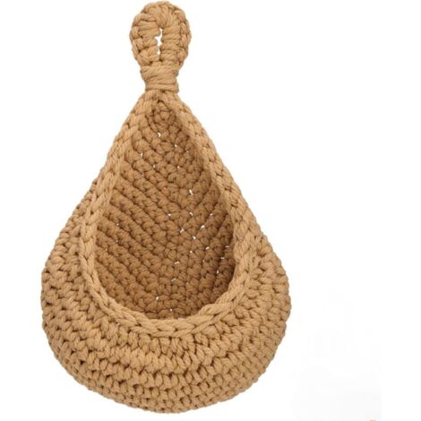 Panier suspendu en corde de coton, panier de rangement style bohème, panier à fruits et légumes (1/4)