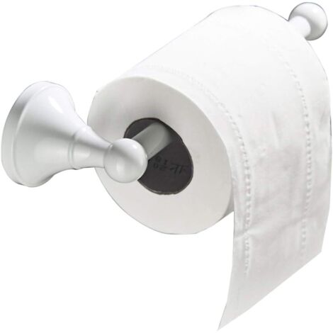 Porte-rouleau de papier toilette, montage mural en laiton, 20 cm / 7,87 po, blanc (1/5)