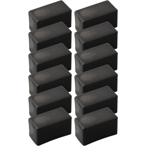 Lot de 12 couvre-pieds rectangulaires en caoutchouc pour meubles rembourrés - Protections de sol carrées - 30 x 60 mm (1/5)