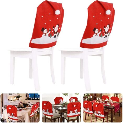 Housses de chaise de Noël, housses de chaise de restaurant décoratives, ensemble deux pièces adapté aux salles de banquet, hôtels, etc. (1/5)