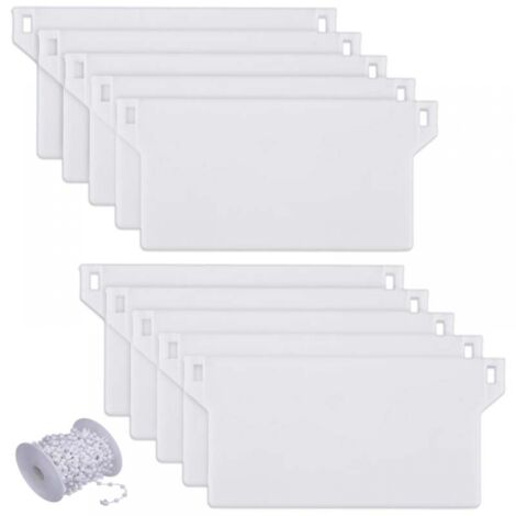 Contrepoids pour store vertical, plaque de base de remplacement, 10 pièces, avec chaîne de base de 5 m (blanche)