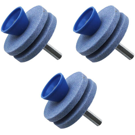 Affûteur de lame de tondeuse à gazon durable pour outils de jardin, perceuse électrique, double couche, 3 pièce (bleu) (1/4)