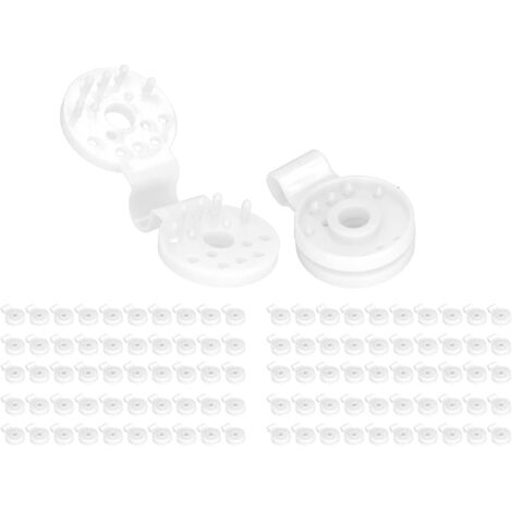 Lot de 50 pinces pour filet pare-soleil, coupe-vent avec œillets en plastique pour serre et filet de jardin blanc (avec crochets) (1/5)