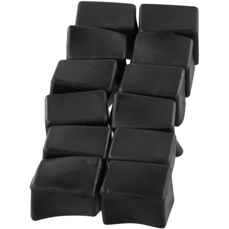 Lot de 12 couvre-pieds rectangulaires en caoutchouc pour meubles rembourrés - Protections de sol carrées - 20 x 30 mm (1/5)