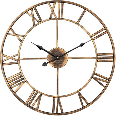 Horloge Murale Extérieure Vintage - Tailles 34 Cm Ou 40 Cm - Métal Robuste, Résistante Aux Intempéries - Pour Jardin, Porche, Intérieur