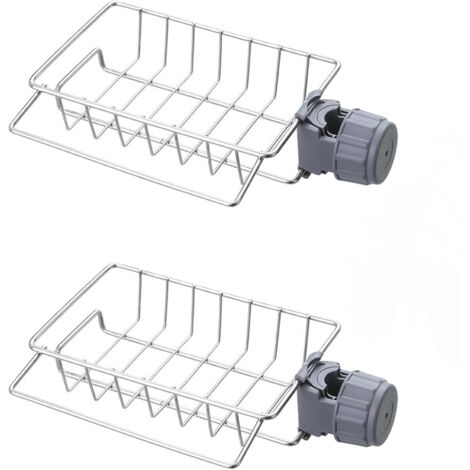 Étagère de douche en acier inoxydable, adaptée aux tubes ronds de 18 à 25 mm, 17,5 x 14,5 cm, 2 pièces (1/4)