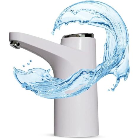 Distributeur d'eau portable, distributeur automatique d'eau en bouteille, chargement USB, avec tube de 50 cm, blanc (1/5)