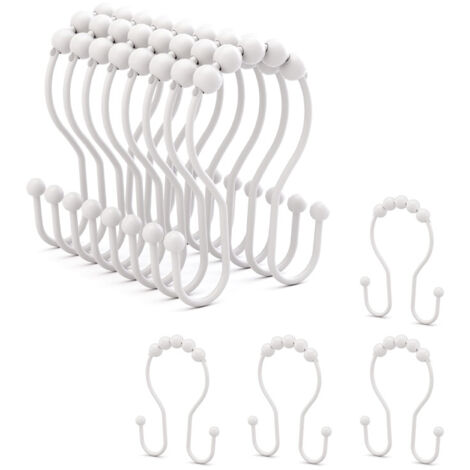 24 Pièces  Crochets De Rideau De Douche En Acier Inoxydable Crochets De Montagne Double Face Coulissants Antirouille 98597873