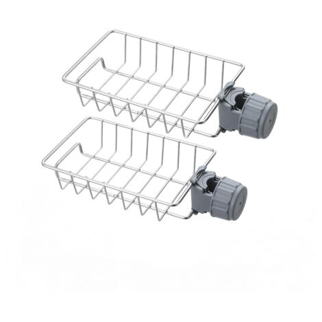 Étagère de douche en acier inoxydable, adaptée aux tubes ronds de 18 à 25 mm, 17,5 x 11 cm, 2 pièces (1/5)