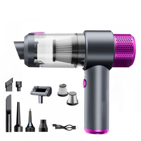 Mini aspirateur Rechargeable par USB, aspirateur et souffleur léger for Voiture, Maison et Animaux de Compagnie(Ball Motor [Rose Color]+Filter Set) (1/5)