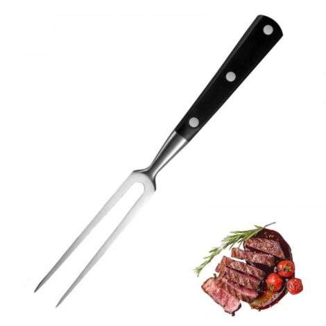 Fourchette à viande, broche en acier inoxydable, manche en ABS, pour steaks, rôtis, poulet et légumes, 29 cm (1/5)