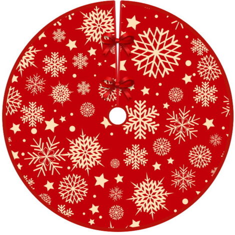 Jupe de sapin de Noël de 120 cm de diamètre, tabliers de fond pour sapin de Noël, décoration de sapin de Noël, décoration d'intérieur (Style 7) (1/5)