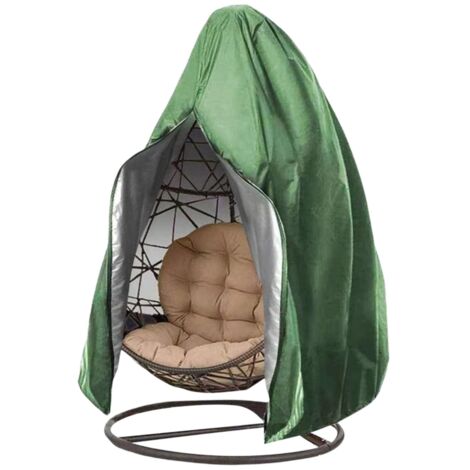 Housse de chaise longue de patio avec fermeture éclair, housse de balancelle, imperméable et coupe-vent, verte, 200 x 230 cm (1/4)