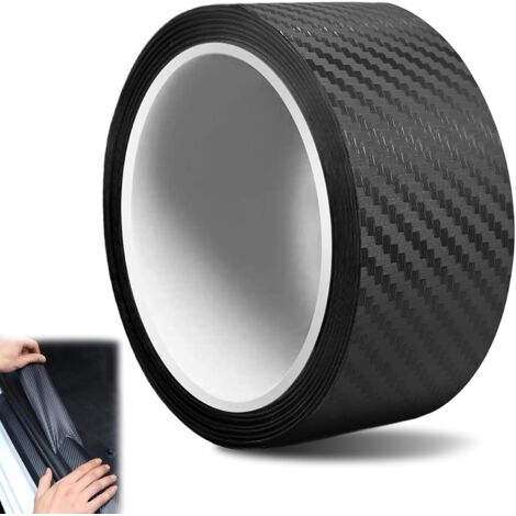 Film de protection en fibre de carbone pour seuil de porte de voiture, compatible avec la plupart des voitures, noir, 3 cm x 10 m x 0,5 mm (1/5)