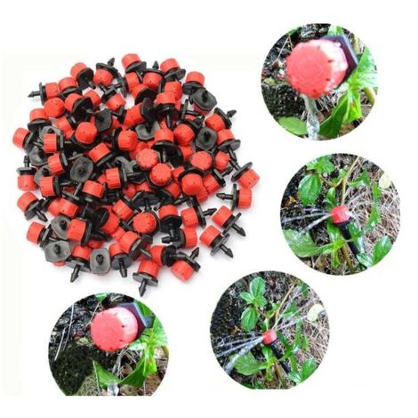 100 têtes d'arrosage réglables, kit de système d'irrigation goutte à goutte, buses de pulvérisation d'irrigation goutte à goutte (1/5)
