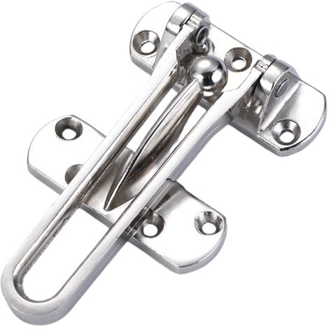 Serrure de porte à bascule, protection de porte durable pour portes avant et arrière, pour la sécurité de la maison (argent) (1/5)
