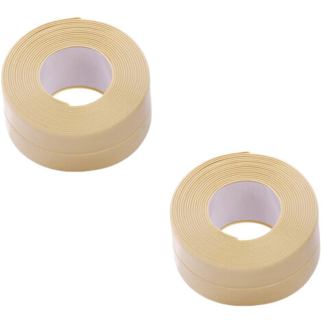 Ruban de calfeutrage, ruban d'étanchéité pour évier de cuisine, toilettes, salle de bain, 2 rouleau (3,2 m x 2,2 cm, jaune)