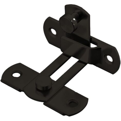 Serrure de porte intérieure coulissante, serrure à boucle, serrure antivol (noir, grand) (1/4)