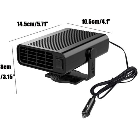 Chauffage Portable Voiture 12V 150W – Désembueur Pare-Brise Rotatif 360°, Dégivrage & Chauffage Rapide Cabine