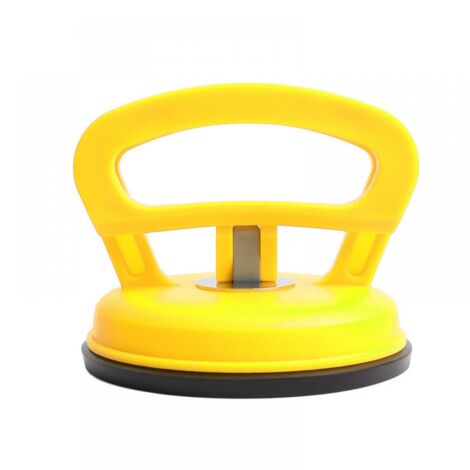 Extracteur de bosses, outil de débosselage pour carrosserie, avec ventouse et poignée, diamètre 12 cm (jaune) (1/4)
