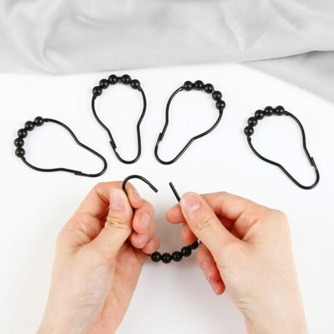 Lot De 12 Crochets De Rideau De Douche, Antirouille, Forme De S, Finition Polie, Neufs