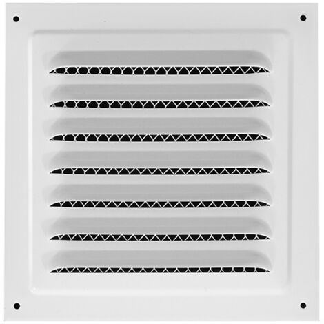 Grille de ventilation, 150 x 150 mm, pour applications de ventilation intérieures et extérieures, blanche (1 pièce) (1/4)