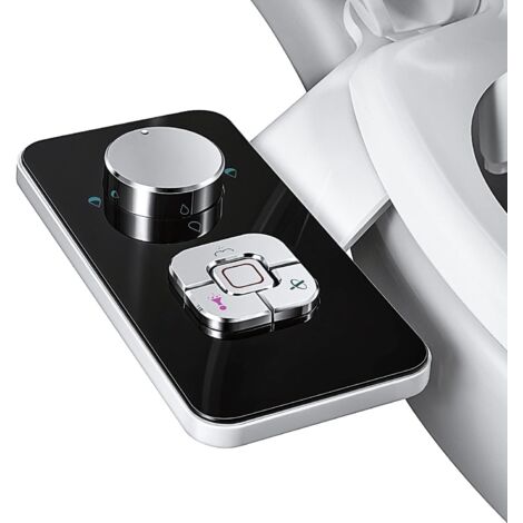 Bidet pulvérisateur non électrique, nettoyage avant et arrière - Bouton d'eau froide réglable, noir (1/5)