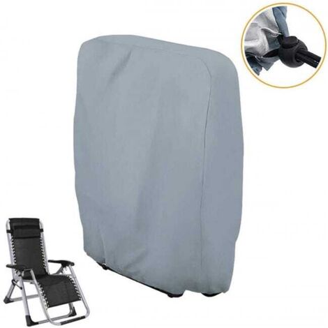 Housse de bain de soleil de jardin imperméable - 96 x 20/34 x 85 cm - Pour extérieur, jardin, balcon ou terrasse - Gris (1/5)