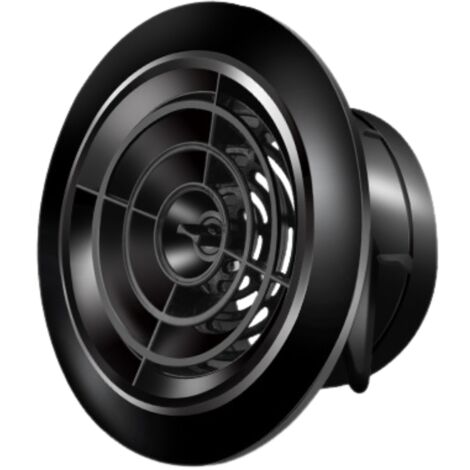 Grille de ventilation, version ronde pivotante, pour cuisines, salles de bains, pour ouvertures de 75 mm de diamètre, noire