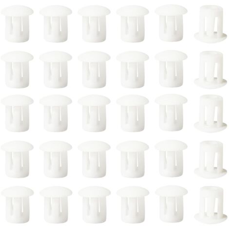 Embouts d'insertion - Embouts de fixation ronds verrouillables - Pour tubes de poteaux de clôture de meubles - 5 mm, 30 unités - Blanc (1/5)