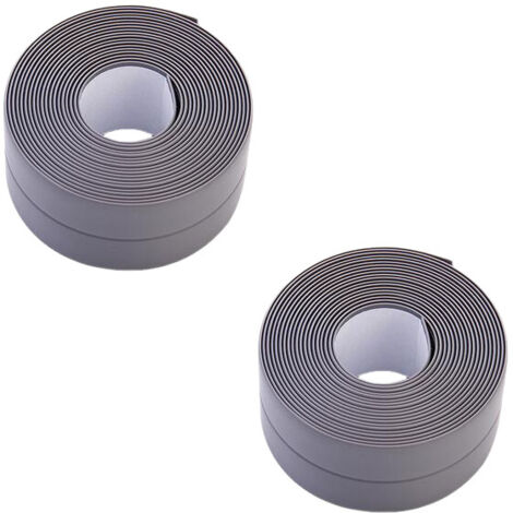Ruban de calfeutrage, ruban d'étanchéité pour évier de cuisine, toilettes, salle de bain, 2 rouleau (3,2 m x 2,2 cm, gris) (1/5)