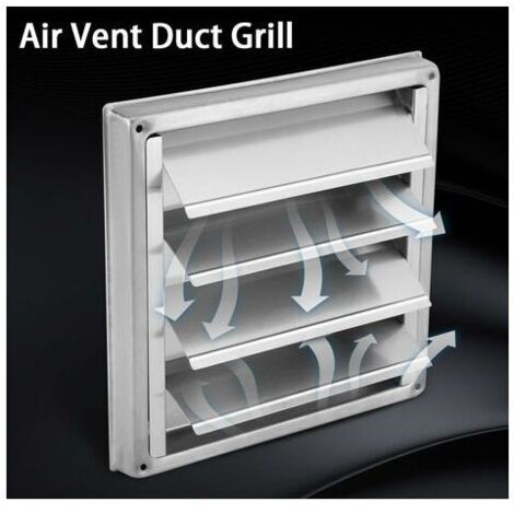Volet De Ventilation Antipluie Acier Inoxydable 600x400mm – Fixe Réglable Monocouche, Design Moderne Linéaire