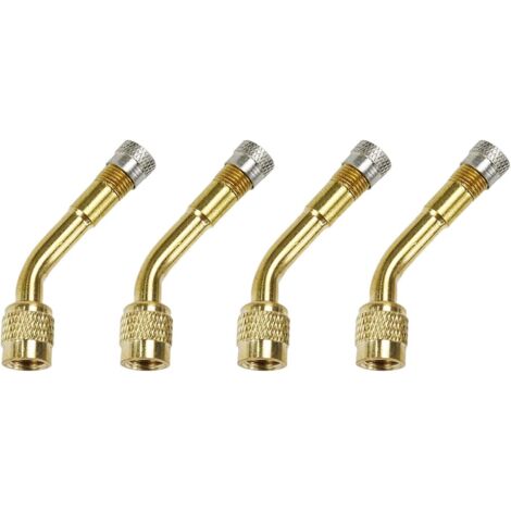 Adaptateur d'extension de valve de pneu à 135 degrés pour voitures, motos, vélos, valves universelles (4 pièces, or) (1/5)