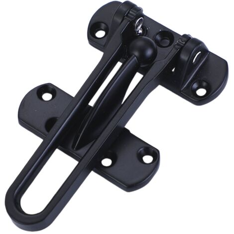 Serrure de porte à bascule, protection de porte durable pour portes avant et avant, idéale pour la sécurité de la maison (noir) (1/4)