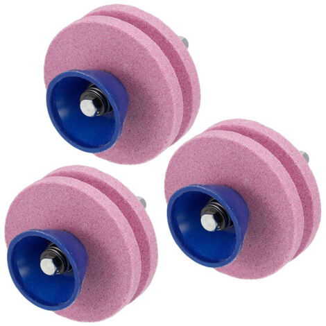 Affûteur de lame de tondeuse à gazon durable pour outils de jardin, perceuse électrique, double couche, 3 pièce (rose) (1/5)