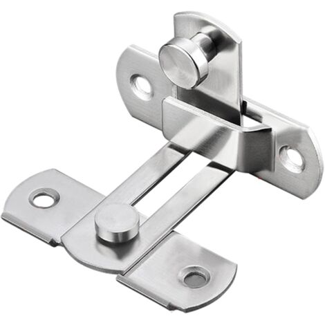 Serrure de porte intérieure coulissante, serrure à boucle, serrure antivol (argent, grande taille) (1/4)