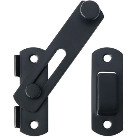 Loquet de porte basculant robuste, serrure de sécurité coulissante pour grange, clôture en bois, noir (grand)