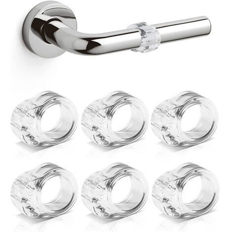 Lot de6 Protections de Poignée de Porte, poignée de porte en PVC tapis transparent anti-collision, anneau de pare-chocs (1/5)