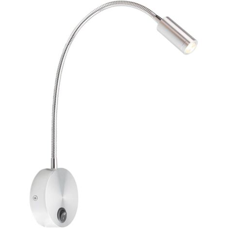 Lampe de lecture murale 3W, lampe de bureau en aluminium à col réglable et Flexible (argent) (1/4)