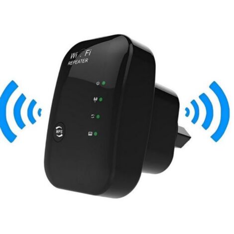 Répéteur WLAN compact noir, amplificateur de signal Wi-Fi, avec câble Ethernet, 8 x 5,3 x 5,1 cm, Plug and Play (1/5)